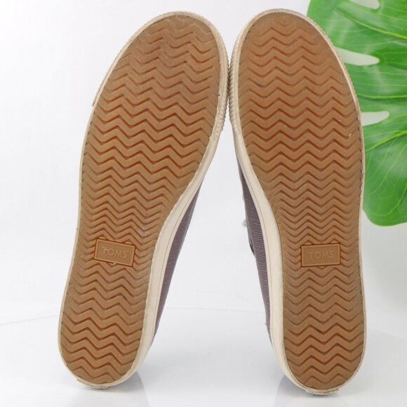 Toms Womens Camel Sneaker Size 10 Heritage Gray Canvas Low Top Comfy Lace-Up - Picture 9 of 12